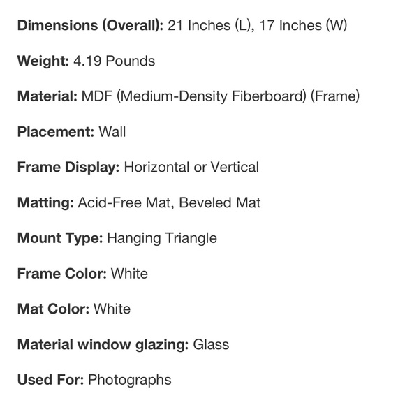 Threshold 16” x 20” to 11”x14” Single Picture Matted Gallery Frame White - New - Picture 7 of 7